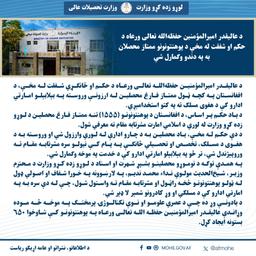 عالیقدر امیرالمؤمنین حفظه‌الله تعالی ورعاه د پوهنتونونو ممتاز  محصلان په دندو ګوماري.